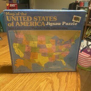 Map of United States America Golden 1985 300 Piece Extra Large Jigsaw Puzzle